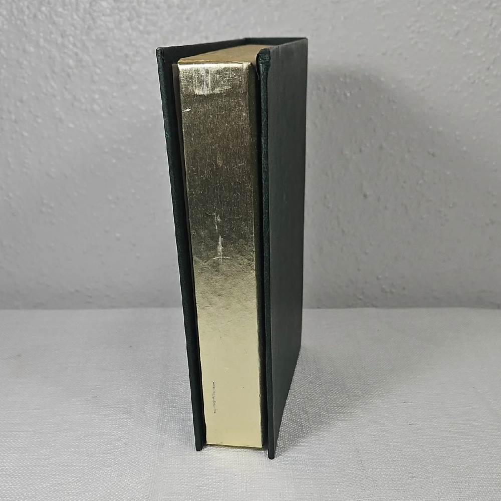 Vintage Reader's Digest Green and Gold Faux Book Velveteen Secret Storage Box